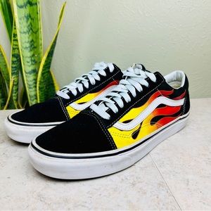 VANS Old Skool Flame Canvas Sneakers Skater Shoes Low Top Size Women’s 9.5 Men 8